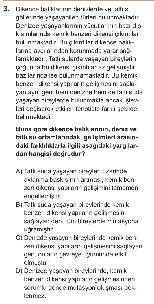 2022 LGS Fen Bilimleri 3. soru