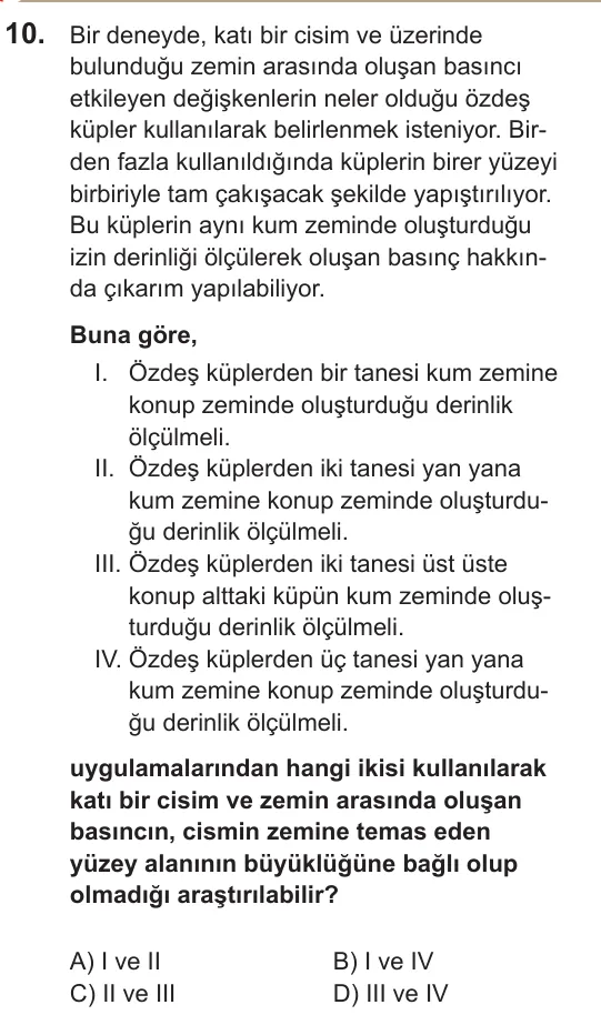 2022 LGS Fen Bilimleri 10. soru
