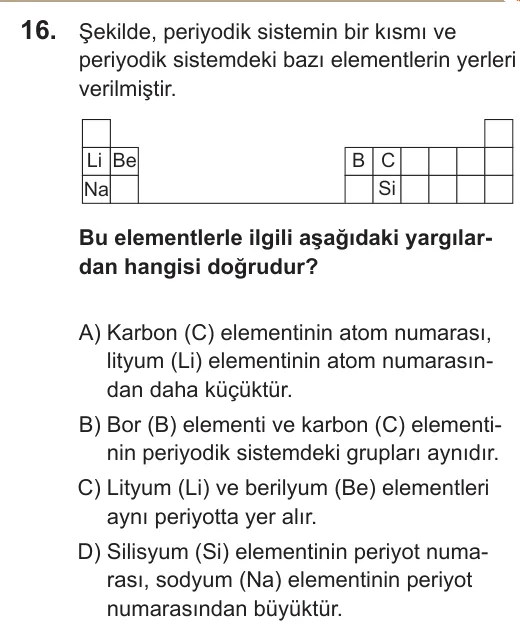 2022 LGS Fen Bilimleri 16. soru