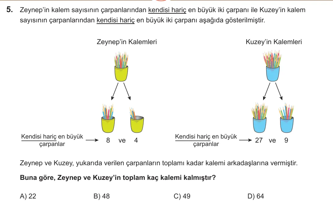 2022 LGS Matematik 5. soru