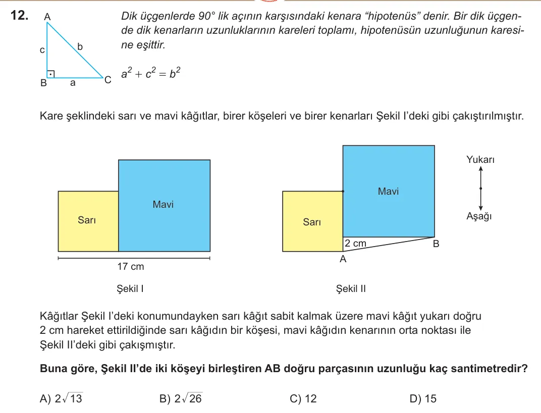 2022 LGS Matematik 12. soru