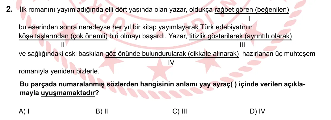 2023 LGS Türkçe 2. soru