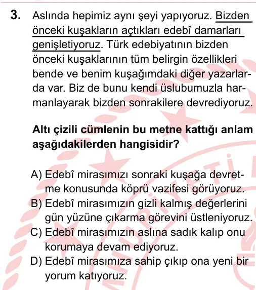 2023 LGS Türkçe 3. soru