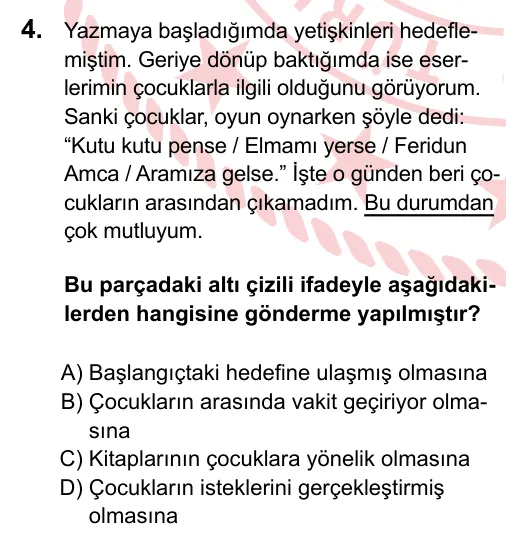 2023 LGS Türkçe 4. soru