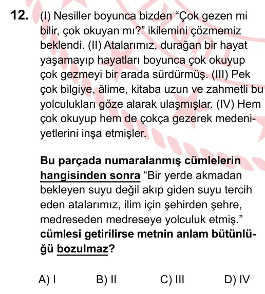 2023 LGS Türkçe 12. soru