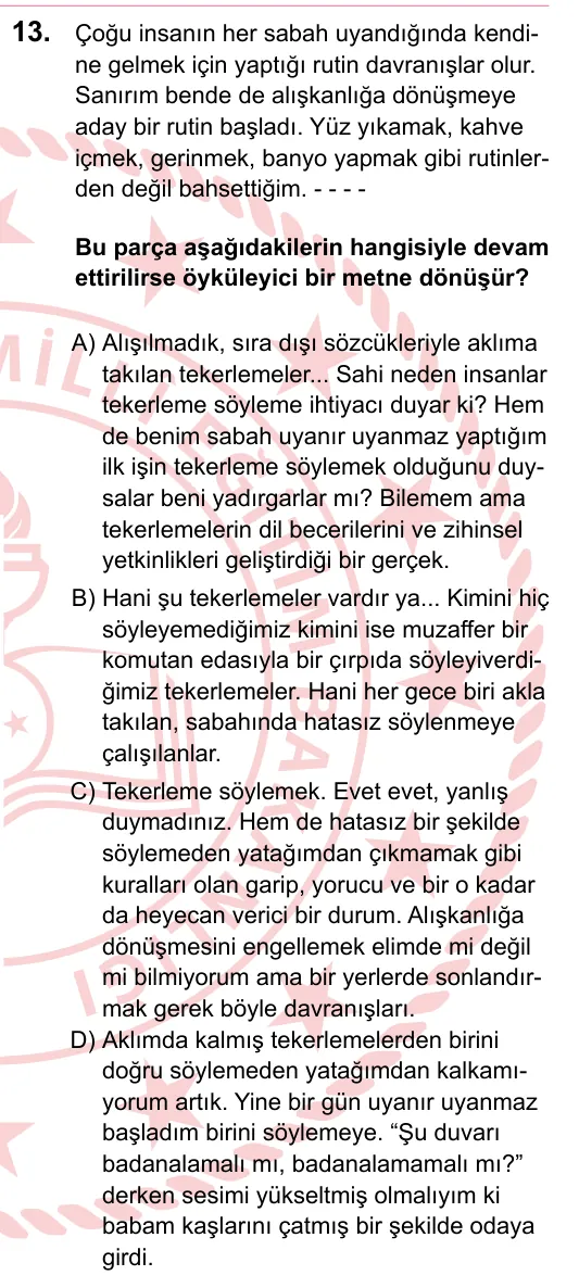 2023 LGS Türkçe 13. soru