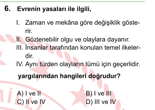 2024 LGS Din Kültürü ve Ahlak Bilgisi 6. soru