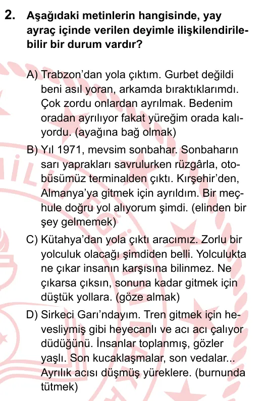 2024 LGS Türkçe 2. soru