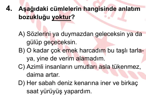 2024 LGS Türkçe 4. soru