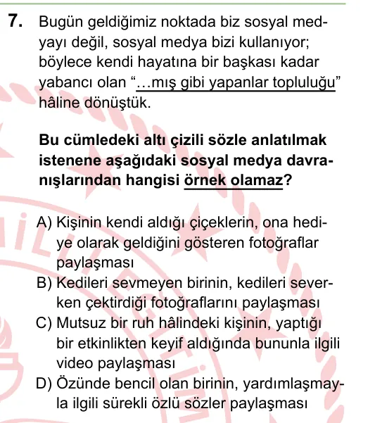 2024 LGS Türkçe 7. soru