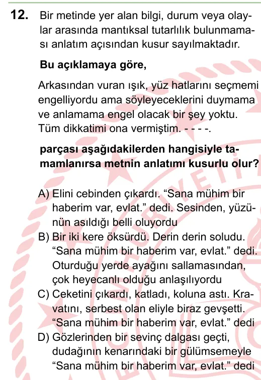 2024 LGS Türkçe 12. soru